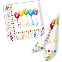 "Happy Birthday Luftschlangen" Servietten 20er Pck, 33x33cm "Happy Birthday Luftschlangen" Servietten 20er Pck, 33x33cm von Procos