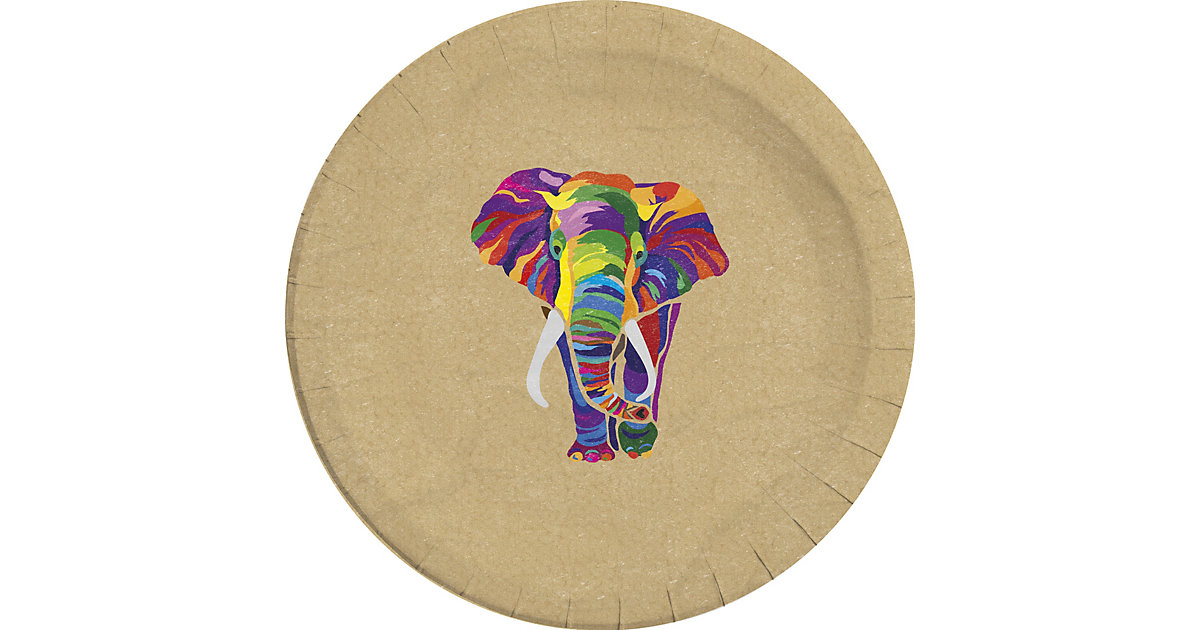 Kompostierbar 8 Pappteller 23cm Design Elephant Kompostierbar bunt Kompostierbar 8 Pappteller 23cm Design Elephant Kompostierbar bunt von Procos