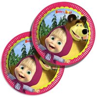 Mascha u. der Bär - Kuchenteller im 8er Pck, 19,5cm, Pappteller Mascha u. der Bär - Kuchenteller im 8er Pck, 19,5cm, Pappteller von Procos