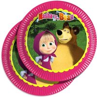 Mascha u. der Bär - Partyteller im 8er Pck, 23cm, Pappteller Mascha u. der Bär - Partyteller im 8er Pck, 23cm, Pappteller von Procos