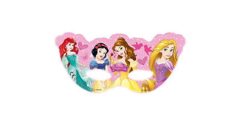 Masken Disney Princess, 6 Stück rosa-kombi von Procos