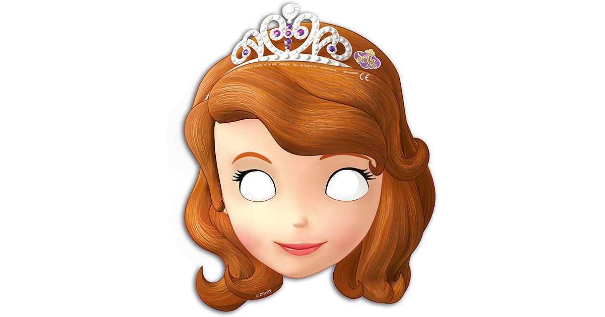 Masken Disney Sofia die Erste, 6 Stück braun/orange Masken Disney Sofia die Erste, 6 Stück braun/orange von Procos