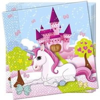 Papierservietten mit süßem Einhorn, märchenhaftes 20er Pack, 33cm Papierservietten mit süßem Einhorn, märchenhaftes 20er Pack, 33cm von Procos