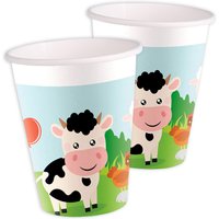Partybecher Bauernhof im 8er Pack, 200ml, Farmtiere Tischdeko Partybecher Bauernhof im 8er Pack, 200ml, Farmtiere Tischdeko von Procos