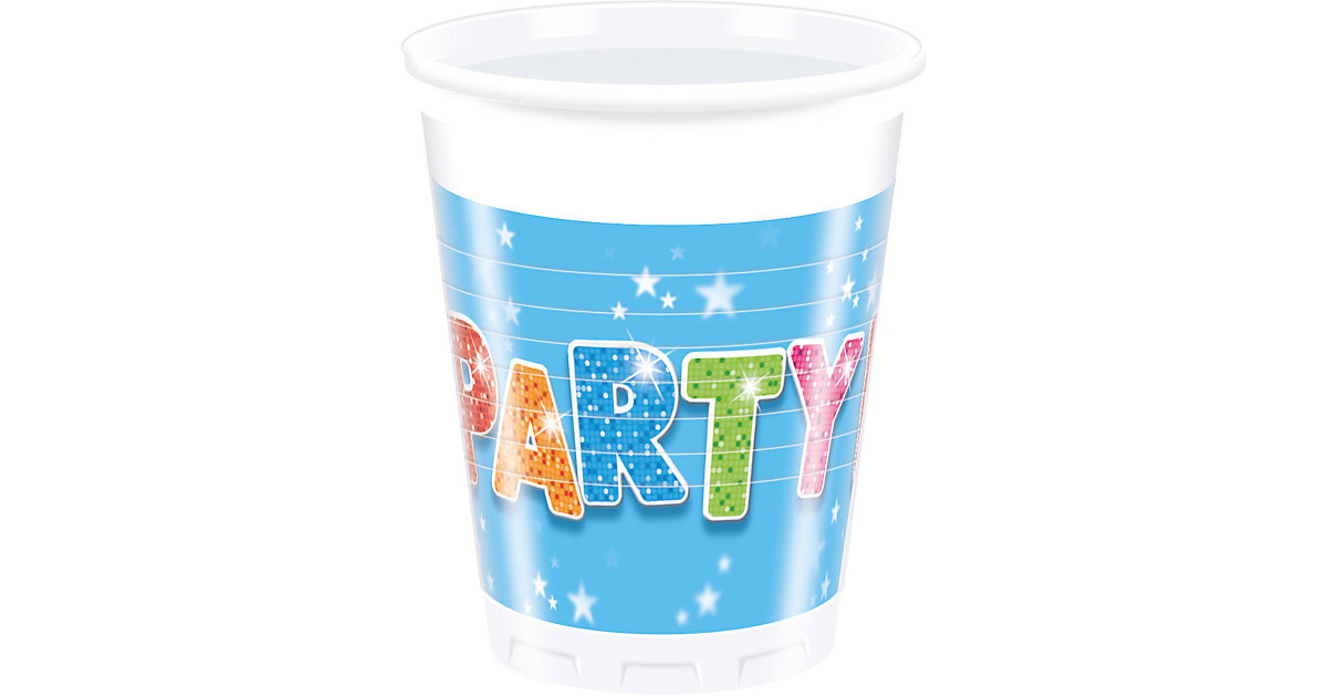 Partybecher/Trinkbecher Fabulous Party, 200 ml, Kunststoff, 8 Stück blau-kombi von Procos