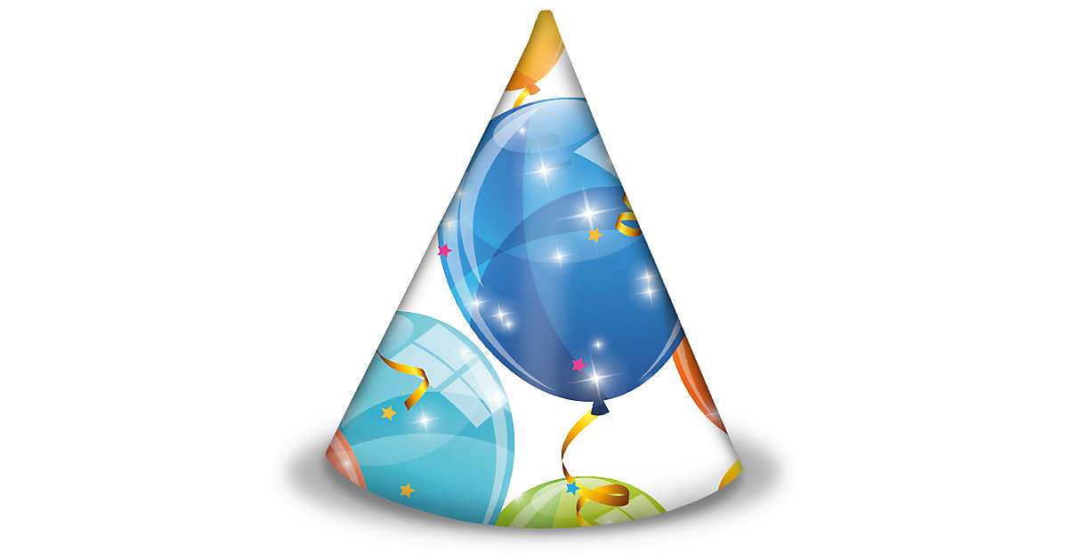 Partyhüte/Partyhütchen Sparkling Balloons, 6 Stück blau Modell 2 Partyhüte/Partyhütchen Sparkling Balloons, 6 Stück blau Modell 2 von Procos