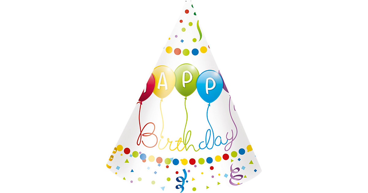 Partyhüte/Partyhütchen Happy Birthday Streamers, 6 Stück mehrfarbig Modell 6 Partyhüte/Partyhütchen Happy Birthday Streamers, 6 Stück mehrfarbig Modell 6 von Procos