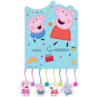 Peppa Pig Zugpinata aus Pappe mit 8 Bändern, 21cm x 27cm von Procos