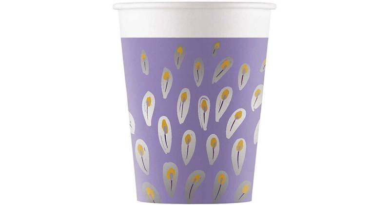 Papp-Partybecher/Trinkbecher Pfau, 200 ml, 8 Stück lila von Procos