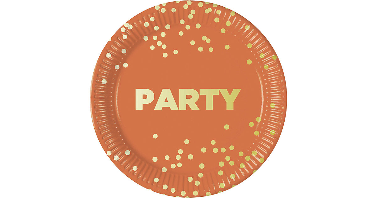 Papp-Partyteller Party Premium, Ø 23 cm, 8 Stück orange-kombi von Procos