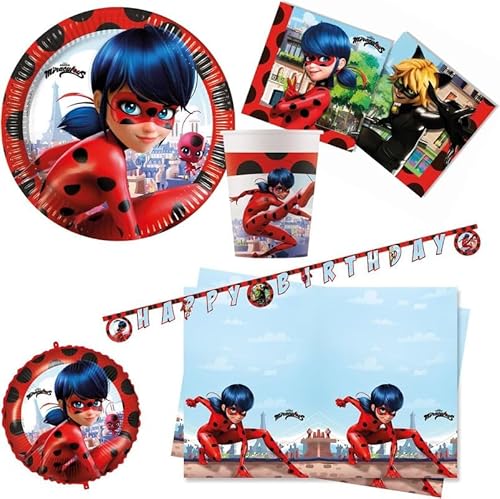Procos 10215315DY - Miraculous Ladybug, 39-teiliges Einweggeschirr für Kindergeburtstag und Mottoparty, Tischdeko, unbekannt Procos 10215315DY - Miraculous Ladybug, 39-teiliges Einweggeschirr für Kindergeburtstag und Mottoparty, Tischdeko, unbekannt von Procos