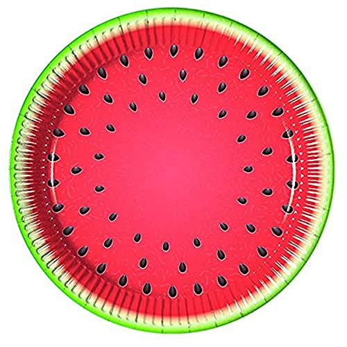 Procos 89406 Wassermelone Wassermelone Pappteller (Ø23cm), 8 Stück von Procos