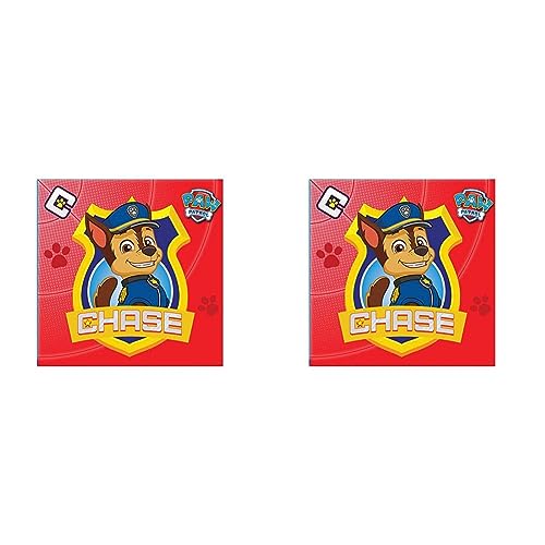 Procos 89777 - Servietten Paw Patrol, 20 Stück, Größe 33 x 33 cm, Mundtuch, Kindergeburtstag, Partygeschirr, Tischdekoration (Packung mit 2) von Procos