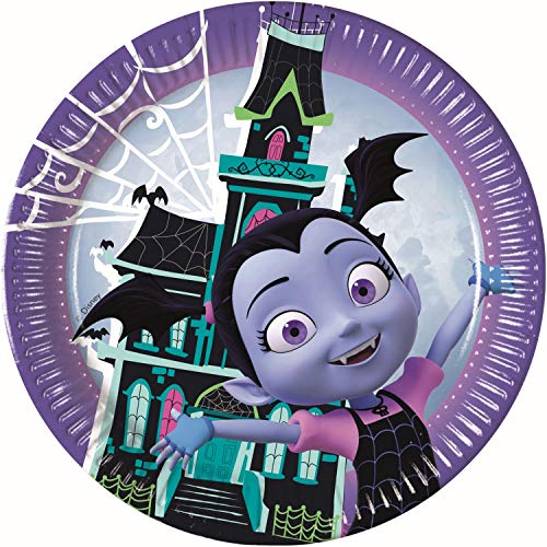 Procos 90369 - Partyteller Vampirina, 8 Stück, Durchmesser 23 cm, Lila, Schwarz von Procos