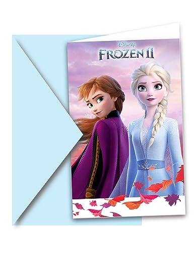Procos 91821 - Einladungen Frozen 2, 6 Stück mit Umschlag, Größe 14,5 x 9,5 cm, Kinder-Geburtstag, Mottoparty, Karneval Procos 91821 - Einladungen Frozen 2, 6 Stück mit Umschlag, Größe 14,5 x 9,5 cm, Kinder-Geburtstag, Mottoparty, Karneval von Disney