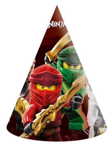 Procos 92245 - Papphüte, Lego Ninjago, FSC® Mix, 6 Stück, Kopfbedeckung, Geburtstag, Mottoparty, 17 von Procos