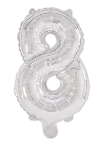 Procos 92474 - Folienballon Zahl 8, Silber, Größe 95 cm, Helium, Zahlenballon, Geburtstag, Dekoration, Jubiläum, Party Procos 92474 - Folienballon Zahl 8, Silber, Größe 95 cm, Helium, Zahlenballon, Geburtstag, Dekoration, Jubiläum, Party von Procos
