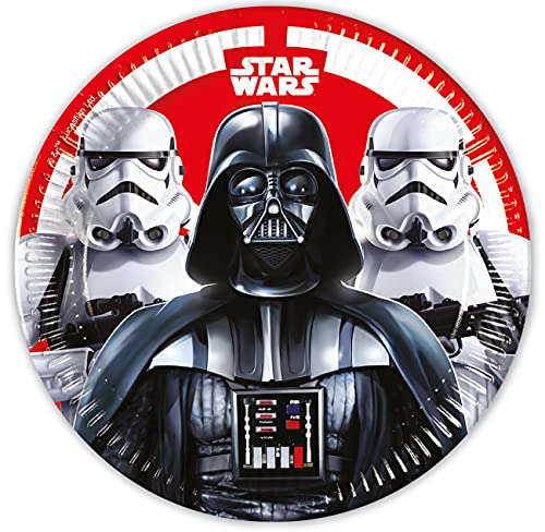 Procos 93440 - Party-Teller Star Wars Final Battle, Größe 23 cm, 8 Stück, Einwegteller aus Papier, Kindergeburtstag, Party-Geschirr, FSC® Mix von Procos