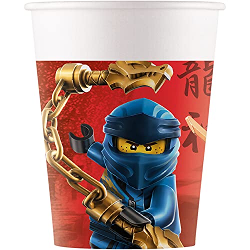 Procos 93510 - Party-Becher Lego Ninjago, max. Füllmenge 200 ml, 8 Stück, Einwegbecher aus Papier, Kindergeburtstag, Party-Geschirr, FSC® Mix Procos 93510 - Party-Becher Lego Ninjago, max. Füllmenge 200 ml, 8 Stück, Einwegbecher aus Papier, Kindergeburtstag, Party-Geschirr, FSC® Mix von Procos