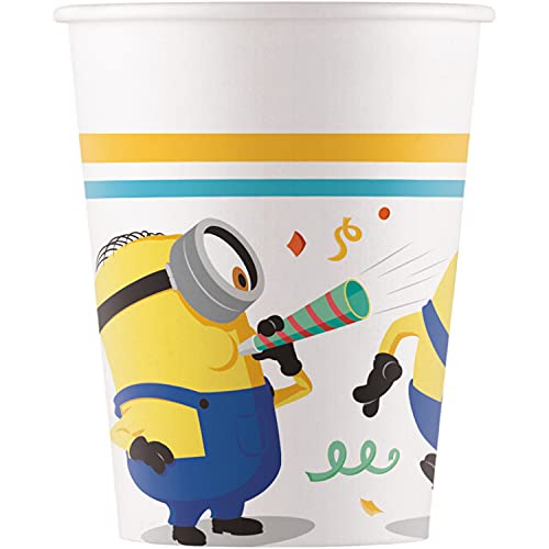 Procos 93512 - Party-Becher Minions Rise Of Gru, max. Füllmenge 200 ml, 8 Stück, Einwegbecher aus Papier, Kindergeburtstag, Party-Geschirr, FSC® Mix Procos 93512 - Party-Becher Minions Rise Of Gru, max. Füllmenge 200 ml, 8 Stück, Einwegbecher aus Papier, Kindergeburtstag, Party-Geschirr, FSC® Mix von Procos