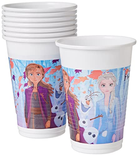 Procos 93551 - Party-Becher Frozen 2, 8 Stück, Füllmenge 200 ml, aus Plastik, Party-Geschirr, Geburtstag, Mottoparty, Blau Procos 93551 - Party-Becher Frozen 2, 8 Stück, Füllmenge 200 ml, aus Plastik, Party-Geschirr, Geburtstag, Mottoparty, Blau von Procos