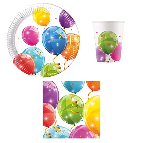 Procos DY10273859 - Sparkling Ballon Party Set Small, Teller, Servietten und Becher, Tischdeko, Geburtstagsdekoration Procos DY10273859 - Sparkling Ballon Party Set Small, Teller, Servietten und Becher, Tischdeko, Geburtstagsdekoration von Procos