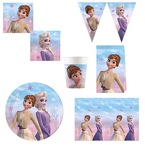 Procos DY10273863 - Frozen II Wind Spirit Party Set Large, Teller, Servietten, Becher, Tischdecke, Tüten, Banner, Tischdeko, Geburtstagsdekoration Procos DY10273863 - Frozen II Wind Spirit Party Set Large, Teller, Servietten, Becher, Tischdecke, Tüten, Banner, Tischdeko, Geburtstagsdekoration von Procos