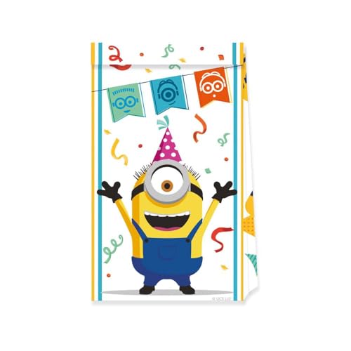 Procos Folat 92138P Kleine Tüten FSC Minions-4 Stück, Mehrfarben von Procos