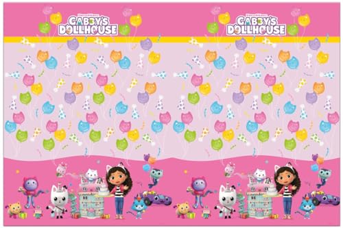 Procos Gabby's Dollhouse Tischdecke, Rechteckig, Kunststoff, 180 x 120 cm, Multicolor, Cartoon, Gabby's Dollhouse, Lizenziertes Charakter-Design, Themen-Serie von Procos