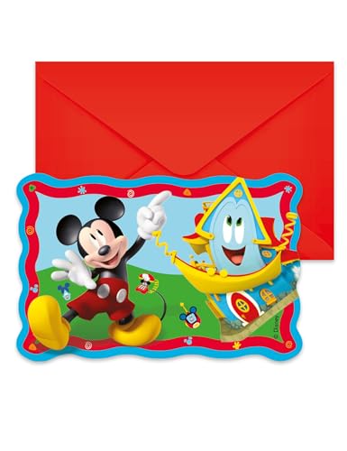 Procos Folat 93939P Einladungskarten FSC Mickey Mouse-6 Stück, Mehrfarben von Procos