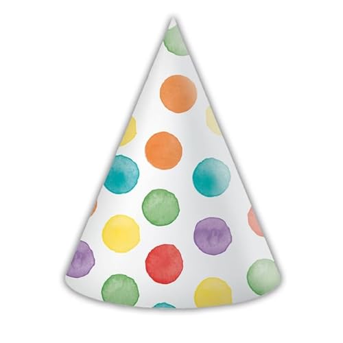Procos - Partyhüte mit Punkten, Multicolor Multiwatercolor Dots aus FSC-Papier, 6 Stück, PR93040 Procos - Partyhüte mit Punkten, Multicolor Multiwatercolor Dots aus FSC-Papier, 6 Stück, PR93040 von Procos