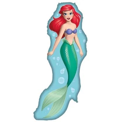 Procos - Supergroßer Folienballon Arielle Kleine Meerjungfrau Disney Prinzessin, Ballon für Luft oder Helium Füllung, Geschenk, Dekoration von Procos
