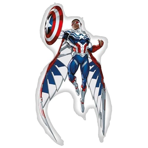 Procos - Supergroßer Folienballon Sam Wilson Captain America, Ballon zum Befüllen mit Luft oder Helium, Geschenk, Dekoration von Procos