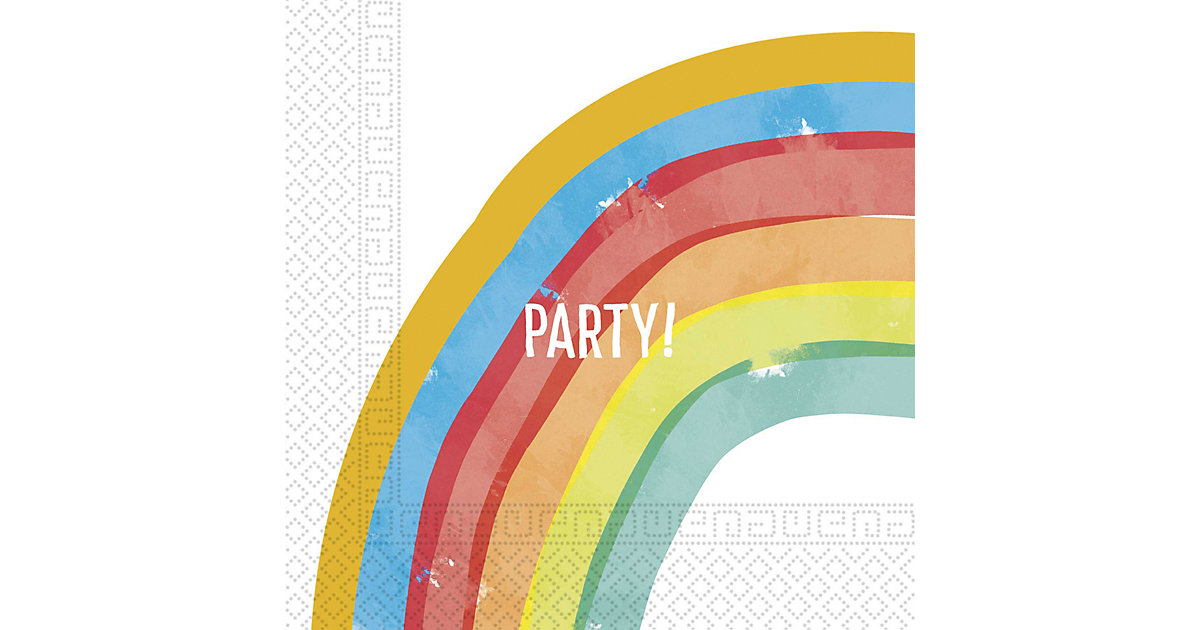 Regenbogen 20 zweilagige Servietten 33x33 cm Design Rainbow Party bunt von Procos