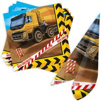 Servietten Baustelle im 20er Pack, 33cm x 33cm, Bauarbeiter Tischdeko Servietten Baustelle im 20er Pack, 33cm x 33cm, Bauarbeiter Tischdeko von Procos