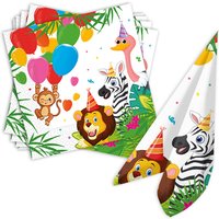 Servietten Dschungelparty im 20er Pack, 33cm x 33cm, Dschungeltiere Tischdeko Servietten Dschungelparty im 20er Pack, 33cm x 33cm, Dschungeltiere Tischdeko von Procos