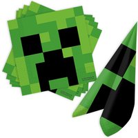 Servietten Minecraft im 20er Pack, 33cm x 33cm, Minecraft Tischdeko von Procos