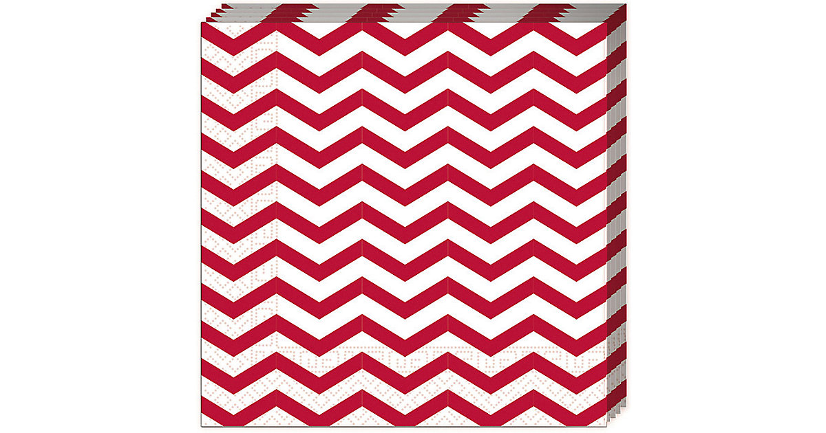Servietten Red Chevron, 33 x 33 cm, 3-lagig, 20 Stück rot/weiß Servietten Red Chevron, 33 x 33 cm, 3-lagig, 20 Stück rot/weiß von Procos