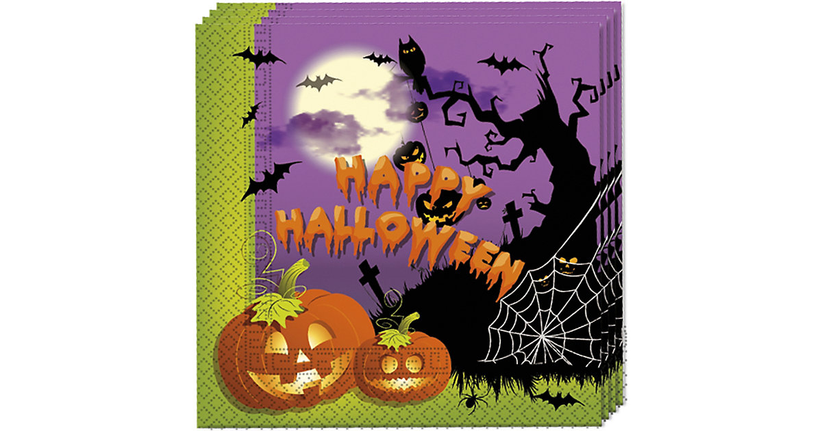 Servietten Happy Spooky Halloween, 33 x 33 cm, 2-lagig, 20 Stück schwarz/braun Servietten Happy Spooky Halloween, 33 x 33 cm, 2-lagig, 20 Stück schwarz/braun von Procos