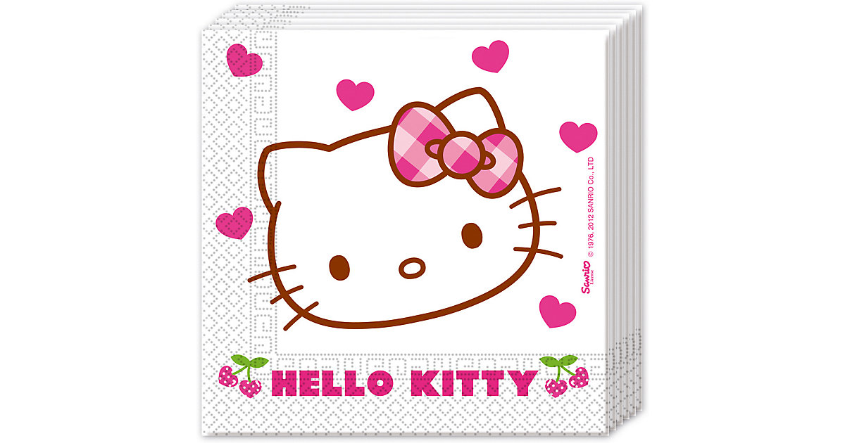 Servietten Hello Kitty Hearts, 33 x 33 cm, 2-lagig, 20 Stück creme Servietten Hello Kitty Hearts, 33 x 33 cm, 2-lagig, 20 Stück creme von Procos