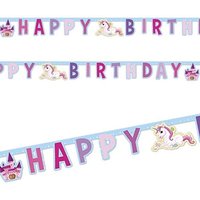 Süßes Einhorn Partykette HAPPY BIRTHDAY, 1,8m, hübsch bedruckte Pappe Süßes Einhorn Partykette HAPPY BIRTHDAY, 1,8m, hübsch bedruckte Pappe von Procos