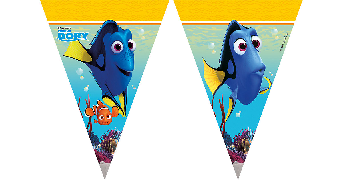 Girlande Wimpelkette Disney Findet Dorie, 2,3 m blau/gelb von Procos