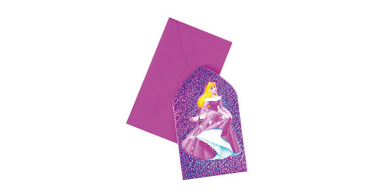 Einladungskarten mit Umschlägen Princess Magic Prismatic, 6 Stück rosa/lila von Procos