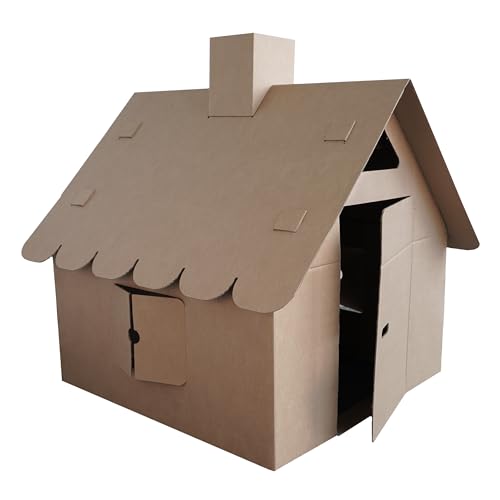 Extra großes Spielhaus Max aus Pappe für Kinder | 100x93x100 cm großes kreatives DIY-Haus | aufklappbare Türen & Fenstern Ostergeschenk Extra großes Spielhaus Max aus Pappe für Kinder | 100x93x100 cm großes kreatives DIY-Haus | aufklappbare Türen & Fenstern Ostergeschenk von Produktiv Handel