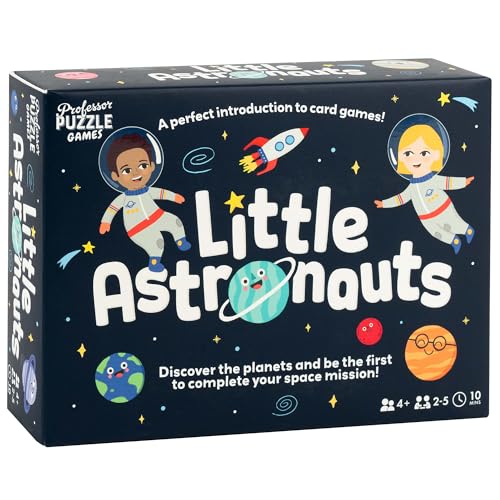Professor PUZZLE Kleine Astronauten, Kartenspiel, ab 4 Jahren, für 2–5 Spieler, 10 Minuten Spieldauer von Professor PUZZLE