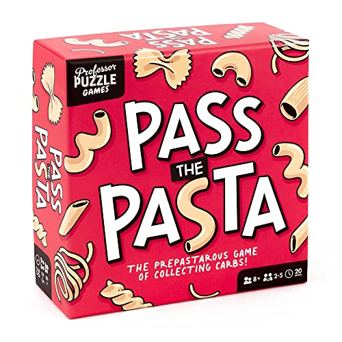 Professor Puzzle Pass The Pasta Games Puzzle, ab 8 Jahren, 2-5 Spieler, 20 Minuten Spieldauer, Rot von Professor PUZZLE