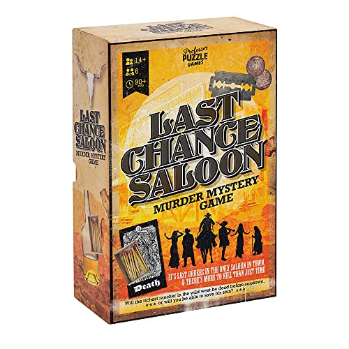 Professor PUZZLE Saloon – Mord-Geheimnisspiel, Partyspiel, ab 14 Jahren, 6 Spieler, 90 Minuten Spieldauer Professor PUZZLE Saloon – Mord-Geheimnisspiel, Partyspiel, ab 14 Jahren, 6 Spieler, 90 Minuten Spieldauer von Professor PUZZLE