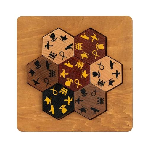 Professor Puzzle: Ägyptische Hieroglyphe Puzzle - 3D Holz Brainteaser, Tile Aligning Mental Challenge, Ancient Symbol Matching, Lost & Found Collection von Professor PUZZLE