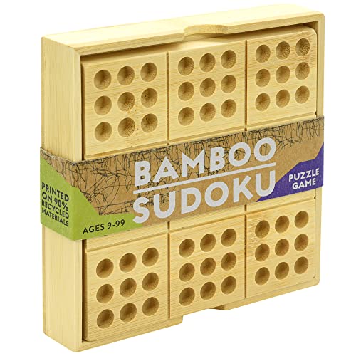 Project Genius Ecologicals Sudoku aus umweltfreundlichem Bambus, inkl. nummerierten Spießen für Spielbrett und Sudoku-Heft mit 30 Puzzles von Project Genius
