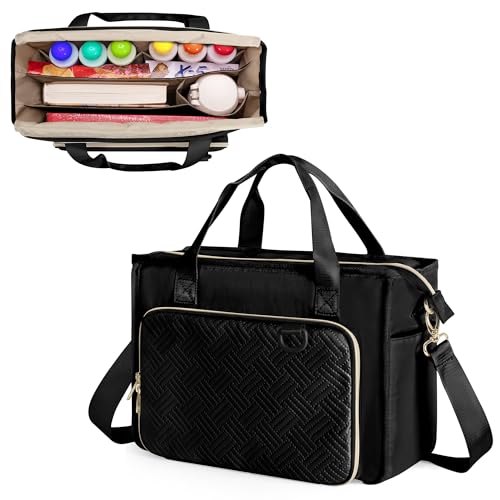Prokva Bingo-Tragetasche mit Taschen für Bingo-Spiele, Tragbare Bingo-Dabber-Tasche für Bingo-Zubehör, Schwarz (Nur Leere Tasche) von Prokva